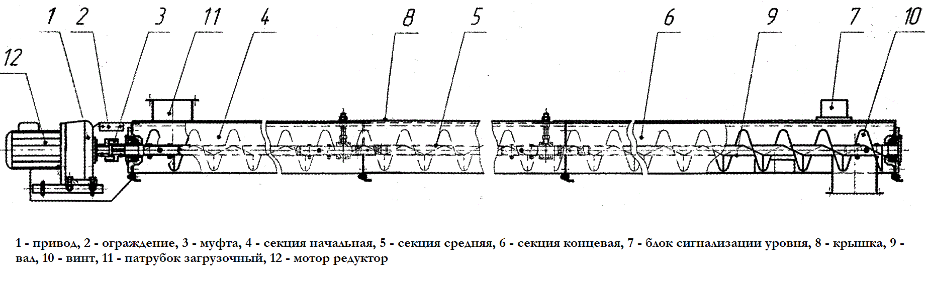Транспортер шнековый схема
