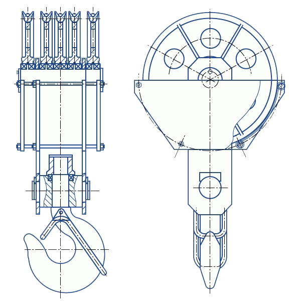 Крюк крана чертеж dwg