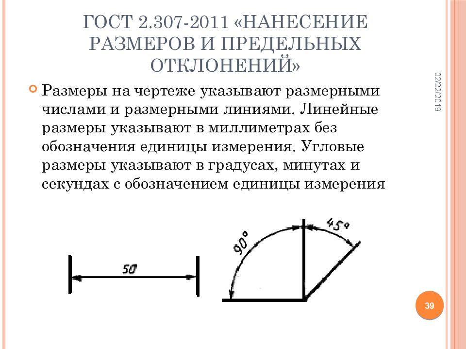 Единицы измерения на чертеже