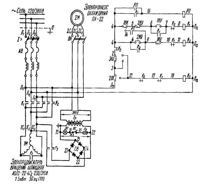 Электрическая схема сверлильного станка 2н135 с описанием