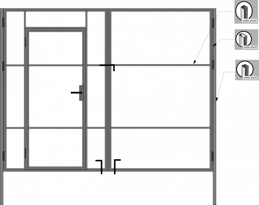 Калитка из металлопрофиля своими руками чертежи схемы