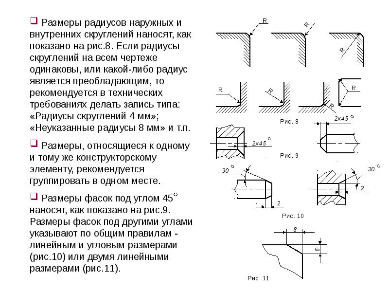 Высота размера на чертеже гост