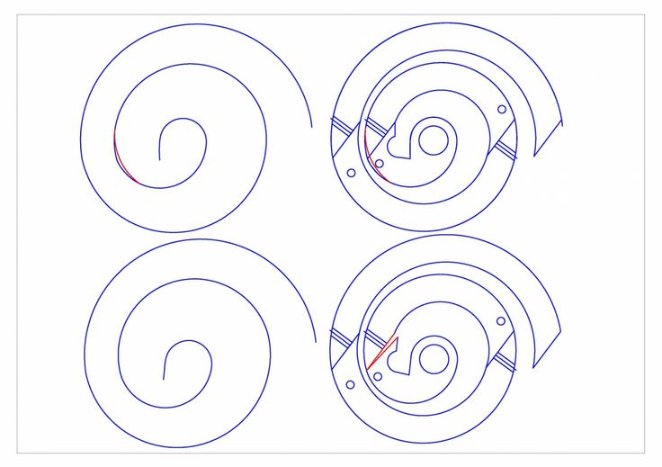 Нарисовать улитку для холодной ковки циркулем как