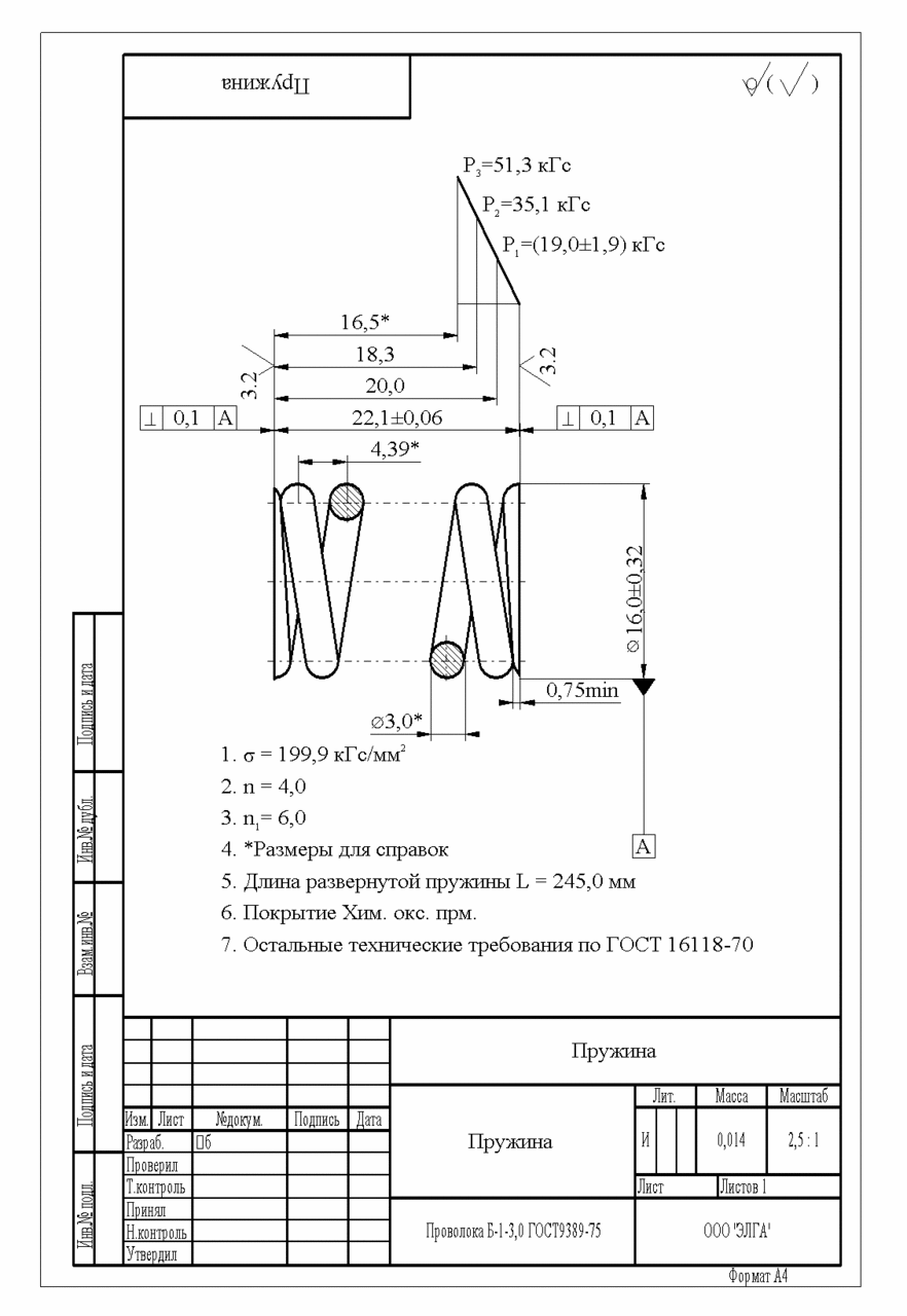 Гост пружины сжатия чертеж