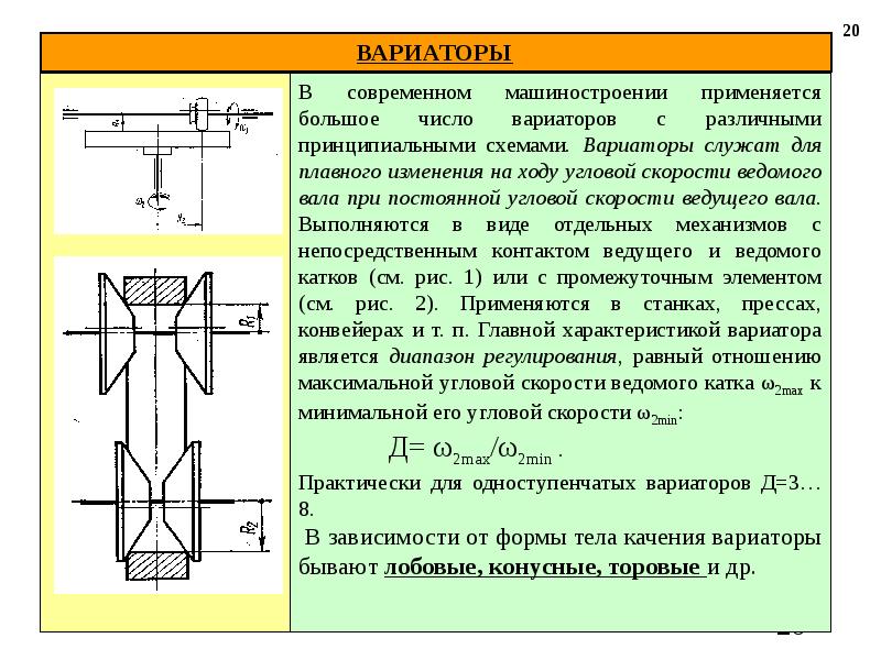 Лобовой вариатор схема