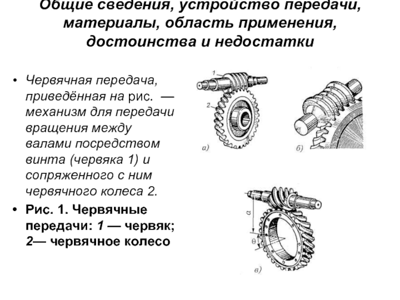 Червячные передачи материалы