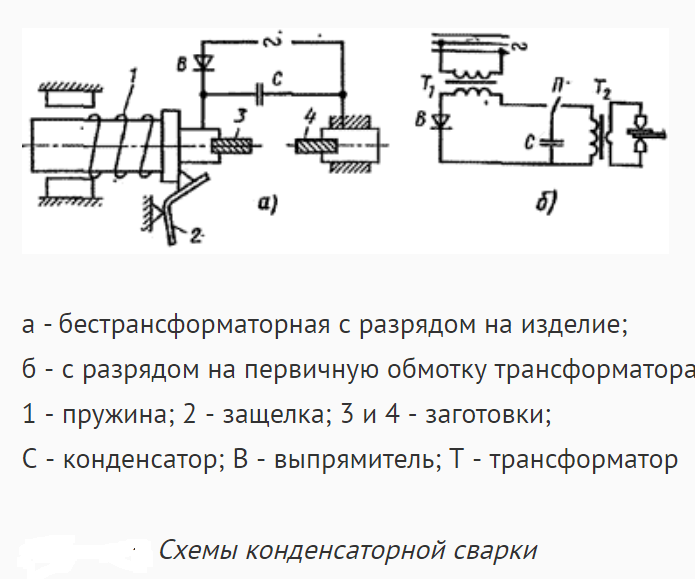 Схема и принцип работы самодельной конденсаторной сварки