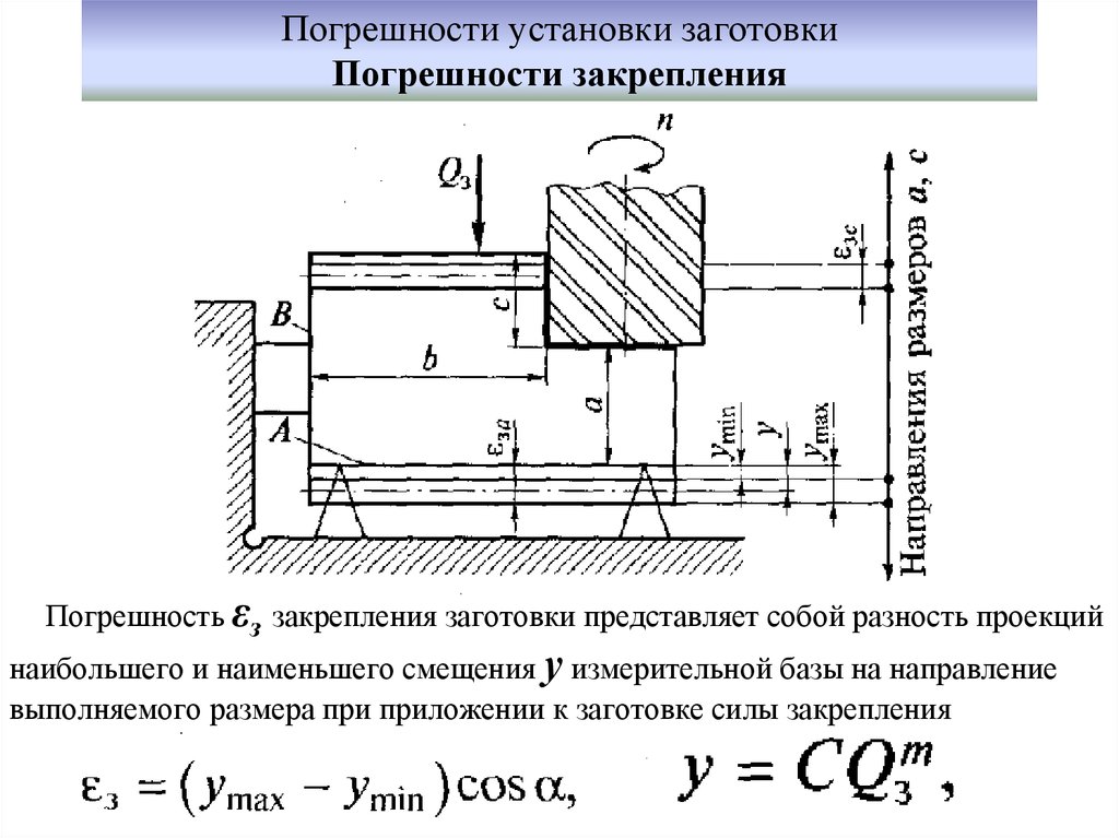 Методы расчёта погрешностей базирования