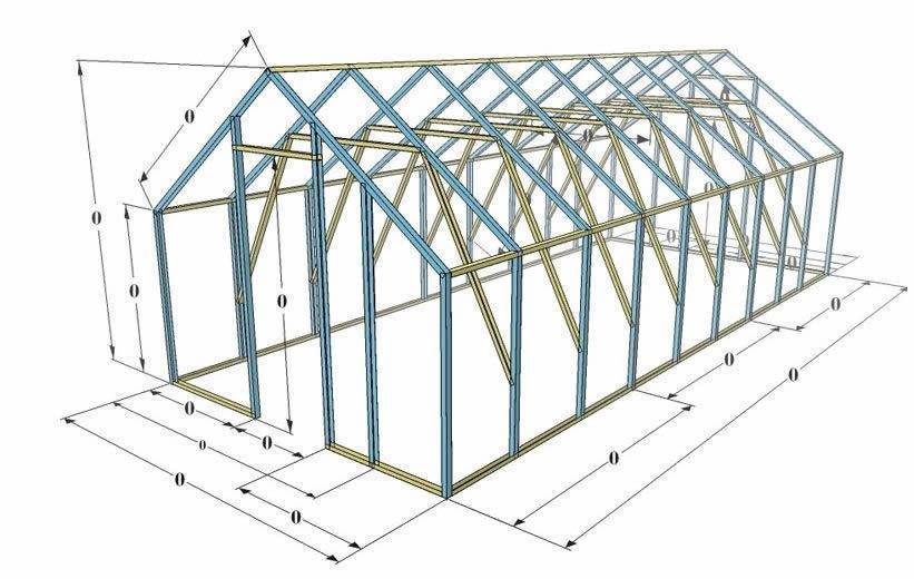 Металлическая теплица чертеж