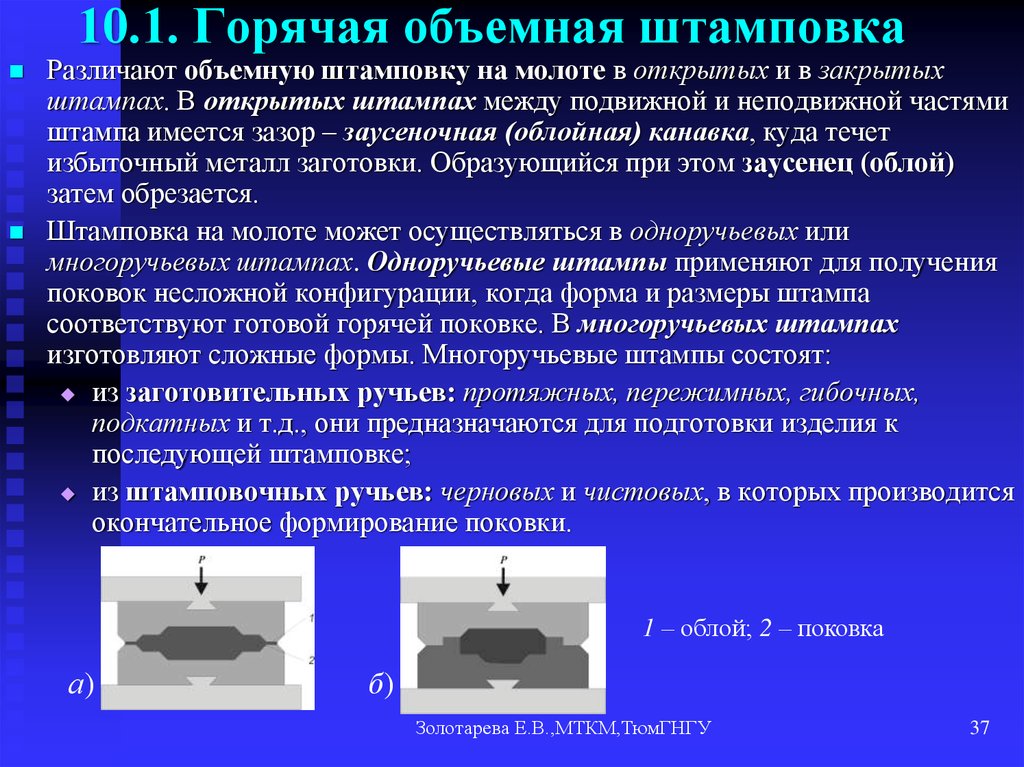 Процесс горячей объемной штамповки