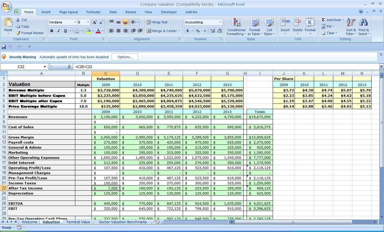 Бизнес план с расчетами в excel