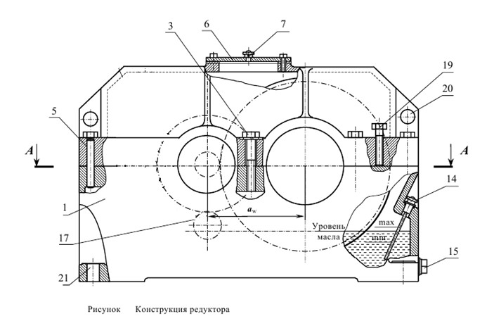 Для измерения уровня масла в редукторе изображенном на рисунке используется маслоуказатель