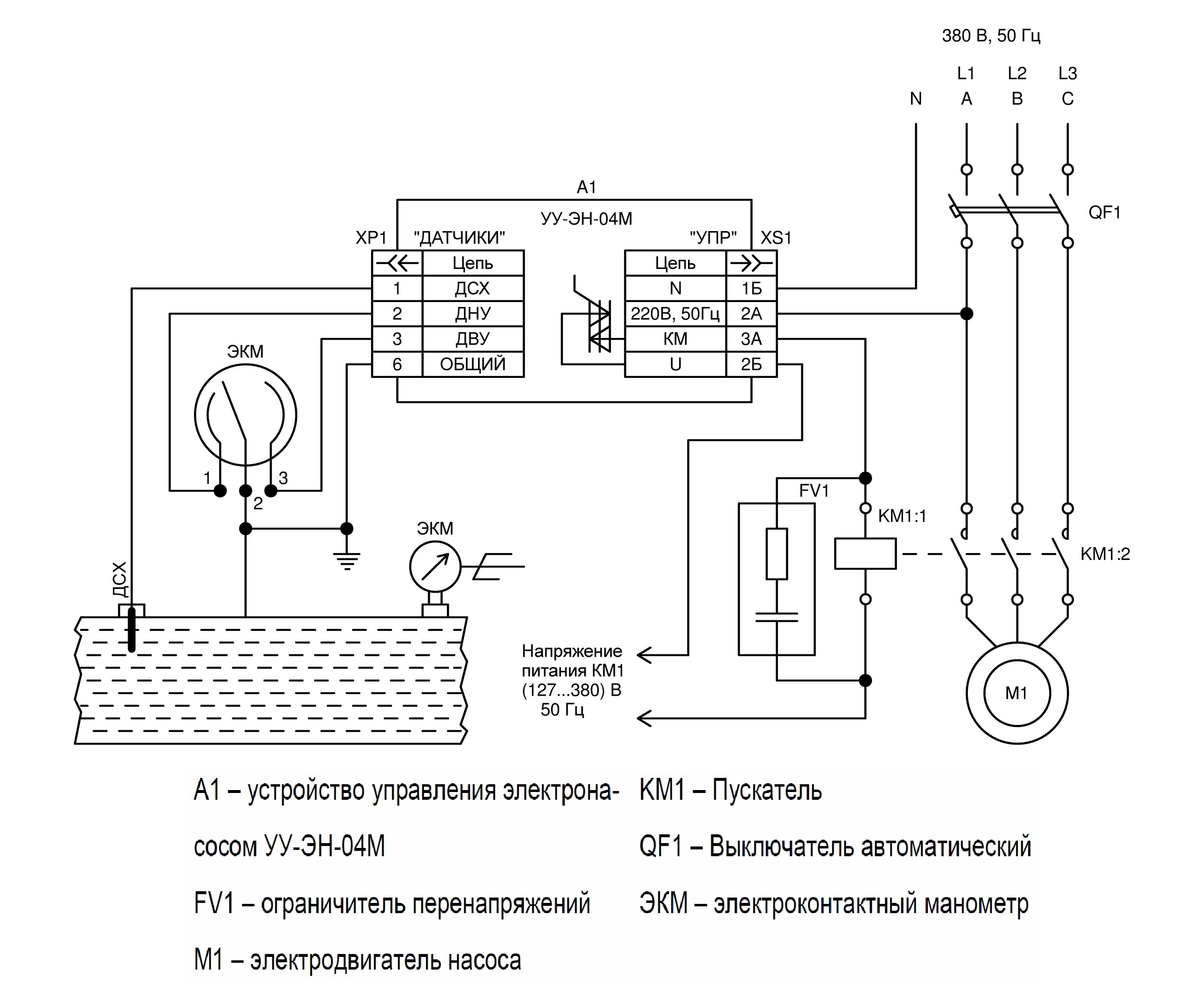 Схема электроконтактного манометра