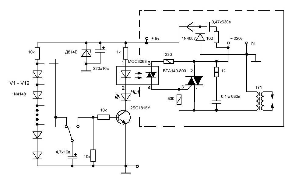 Схема споттера своими руками на симисторе