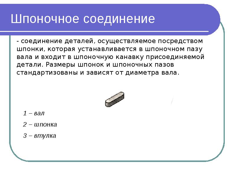 На рисунке изображена шпонка