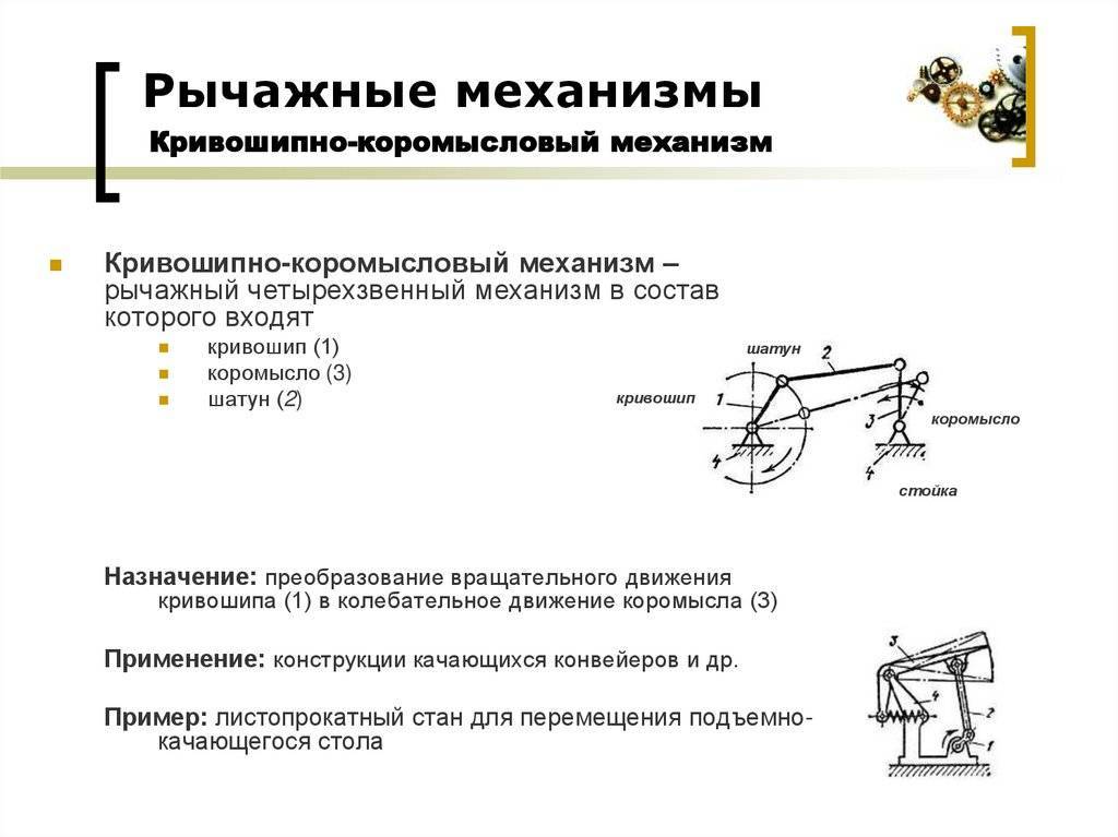 Сегодня рычажные механизмы получили весьма широкое распространение, могут применяться при создании различного оборудования